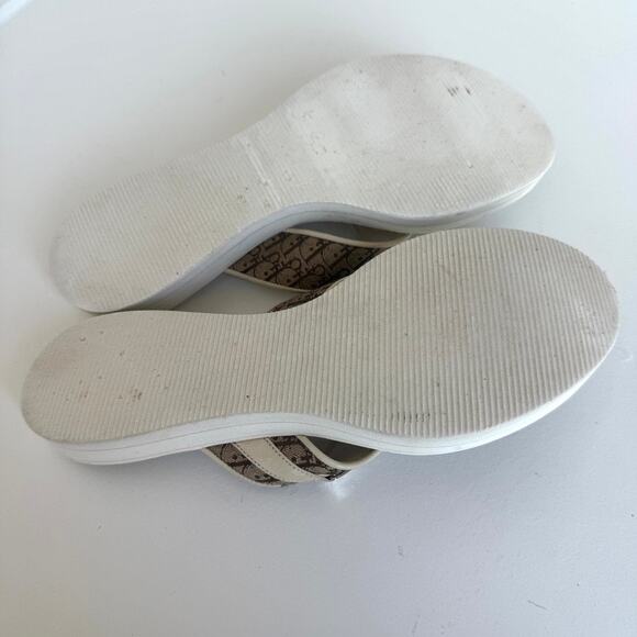 Christian Dior Trotter Monogram Flip Flop Sandals 2005 Logo Brown 36.5 - Picture 5 of 9